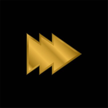 Üç Sağ Gruplandırılmış Ok Altın kaplama metalik simge veya logo vektörü