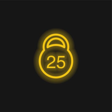 25 Kilo Ağırlık Sarı Parlak Neon simgesi