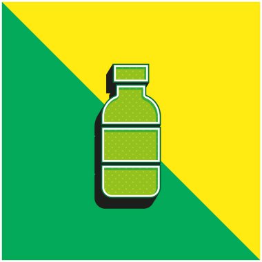 Şişe Yeşil ve Sarı Modern 3D vektör simgesi logosu