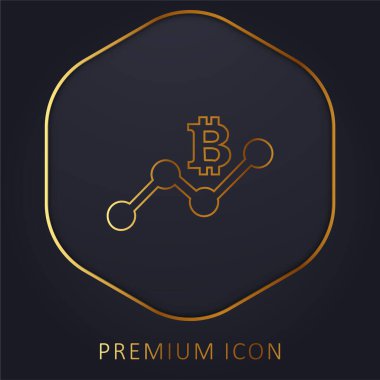 Bitcoin Grafik Altın Çizgisi prim logosu ya da simgesine Bağlan