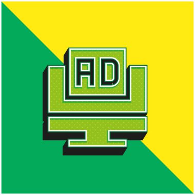 Reklamlar: Yeşil ve sarı modern 3d vektör simgesi logosu