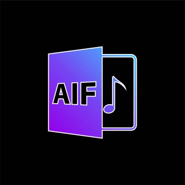 Aif Dosya Biçimi Sembol mavi gradyan vektör simgesi