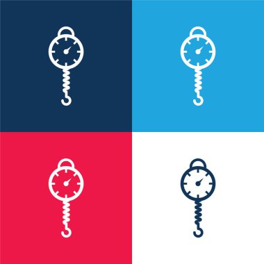 Mavi ve kırmızı dört renk en düşük simge kümesi