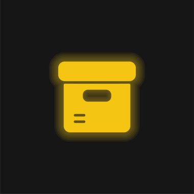 Kutu sarısı parlak neon simgesi
