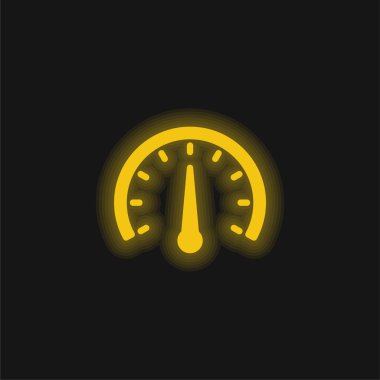 Barometre sarı parlayan neon simgesi