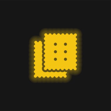 Bisküvi sarısı parlak neon simgesi