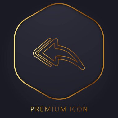 Back Hand Arrow altın çizgi prim logosu veya simgesi