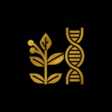 Biyolojik altın kaplama metalik simge veya logo vektörü