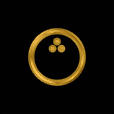 Bowling topu altın kaplama metalik simge veya logo vektörü