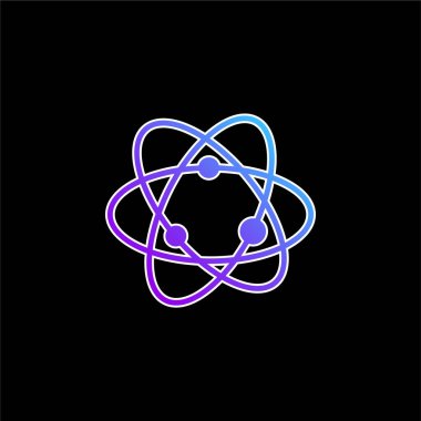 Atom mavi gradyan vektör simgesi