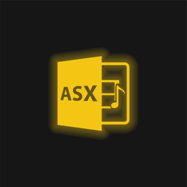 Asx File Format Symbol yellow glowing neon icon clipart