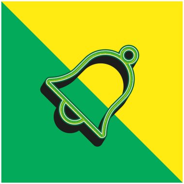 Bell Green ve sarı modern 3D vektör simgesi logosu