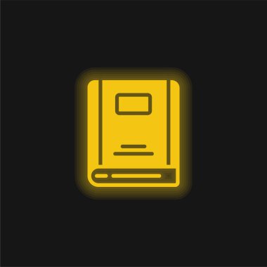 Kitap sarı parlak neon simgesi