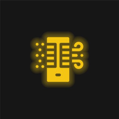 Hava Arındırıcı sarı parlak neon simgesi