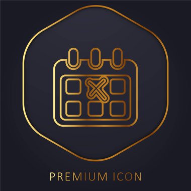 Birthday golden line premium logo or icon clipart