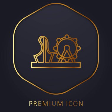 Lunapark altın çizgi prim logosu veya simgesi