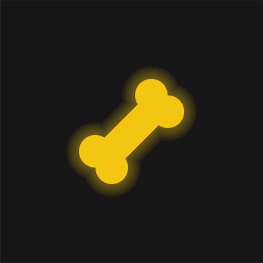 Kemik sarısı parlak neon simgesi