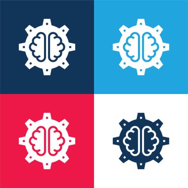 AI mavi ve kırmızı dört renk en küçük simge kümesi