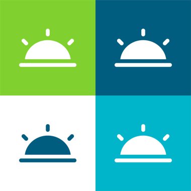 Siyah Yarım Güneş Düz 4 renk simgesi