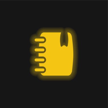 Gündem sarı parlak neon simgesi