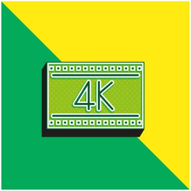4k Yeşil ve sarı modern 3d vektör simgesi logosu