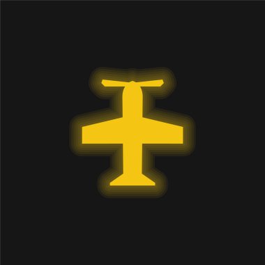 Hava vidası sarı parlayan neon simgesi