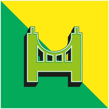 Köprü Yeşil ve Sarı modern 3D vektör simgesi logosu