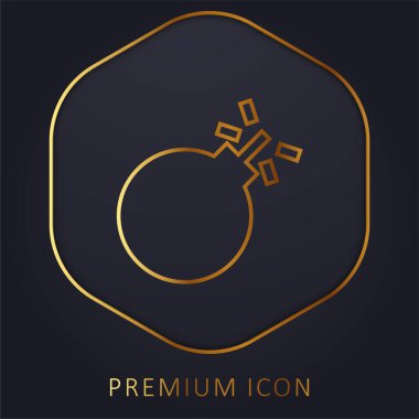 Bomb golden line premium logo or icon clipart