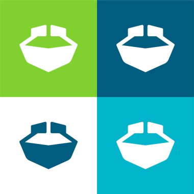 Tekne Düz 4 renk en küçük simge kümesi