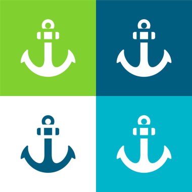 Anchor Düz 4 renk en küçük simge kümesi