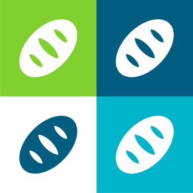 Ekmek Düz 4 renk en küçük simge kümesi