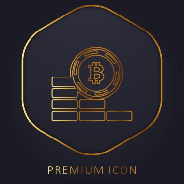 Bitcoin Sikkesi Altın Hat prim logosu veya simgesi Gidiyor