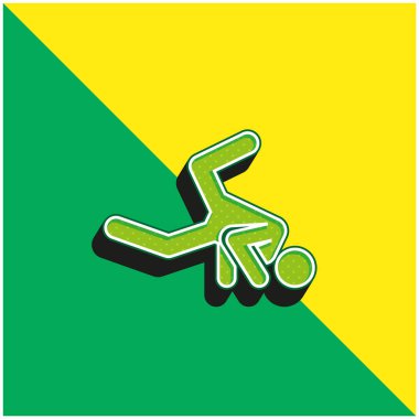 Breakdance Yeşil ve Sarı 3D vektör simgesi logosu