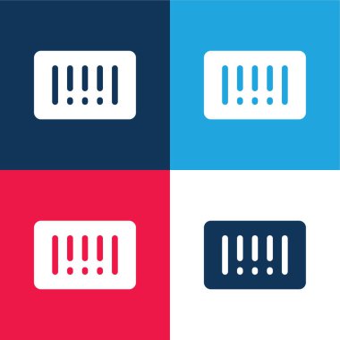 Barkod mavi ve kırmızı dört renk en küçük simge kümesi