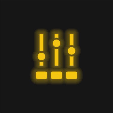 Adjust yellow glowing neon icon clipart