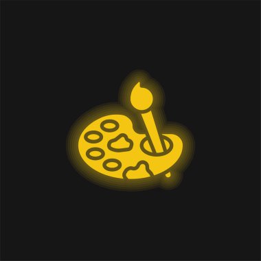 Sanat sarısı parlak neon simgesi