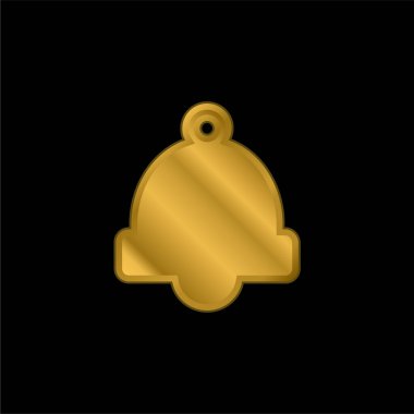 Alarm Zili altın kaplama metalik simge veya logo vektörü