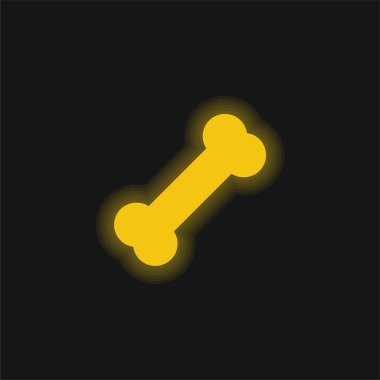 Kemik sarısı parlak neon simgesi