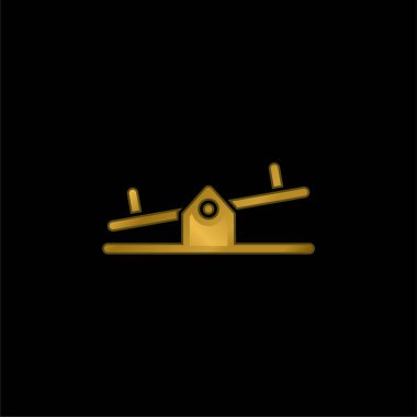 Dengeleyici altın kaplama metalik simge veya logo vektörü