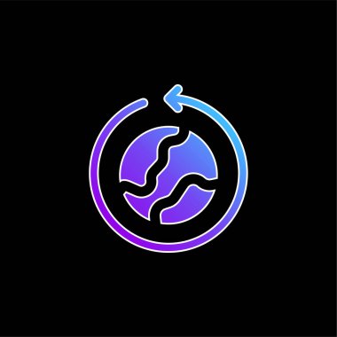 Dünyanın mavi gradyan vektör simgesi etrafında