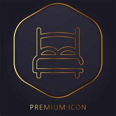 Yatak altın çizgisi prim logosu veya simgesi