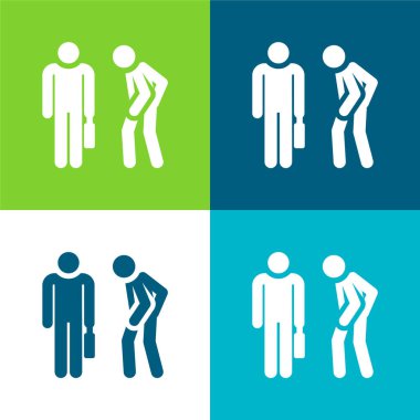 Kızgın Düz 4 renk simgesi seti