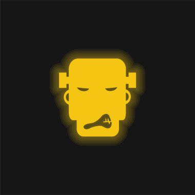 Kızgın Frankestein sarı parlak neon ikonu