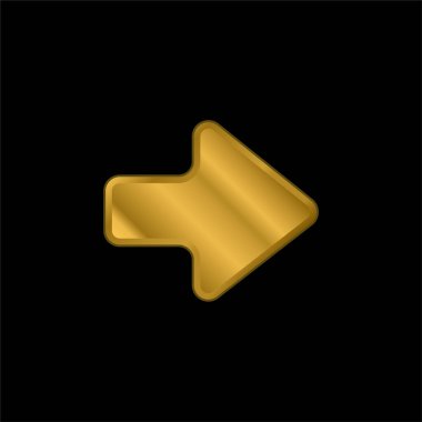 Altın kaplamalı metalik simge veya logo vektörünü gösteren ok