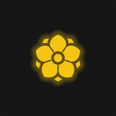 Anemone sarı parlak neon simgesi