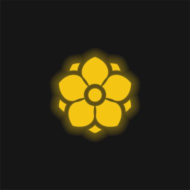 Anemone yellow glowing neon icon clipart