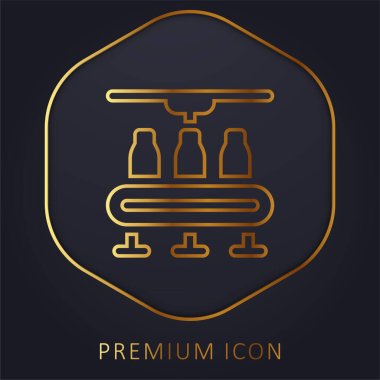 Bottles golden line premium logo or icon clipart