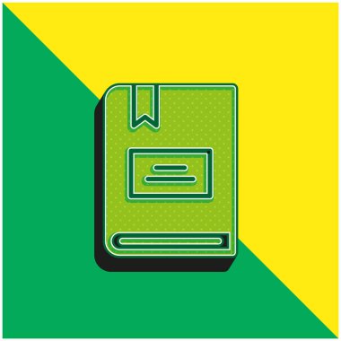 Kitap Yeşil ve Sarı Modern 3D vektör simgesi logosu