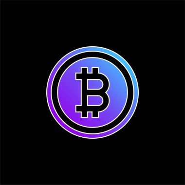 Bitcoin mavi gradyan vektör simgesi