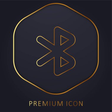 Bluetooth Sembol Altın çizgi prim logosu veya simgesi